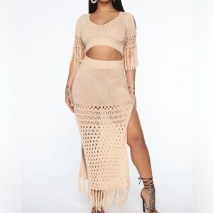 Crochet two piece skirt set